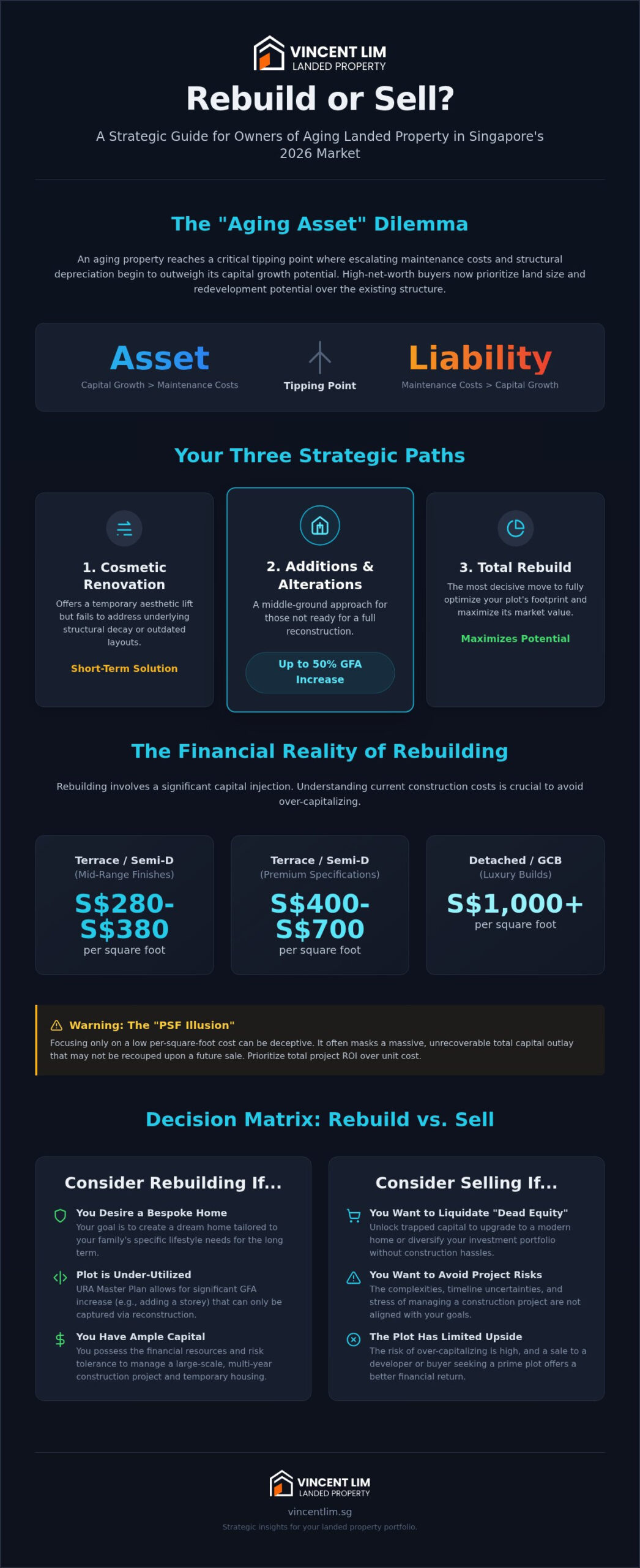 Rebuild or Sell Landed Property in Singapore: The 2026 Strategic Framework for Homeowners